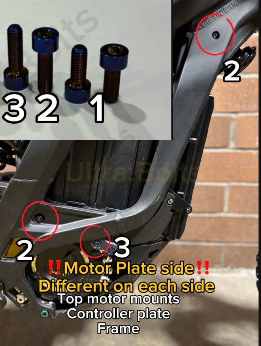 Surron lbx motor/frame/controller plate bolts