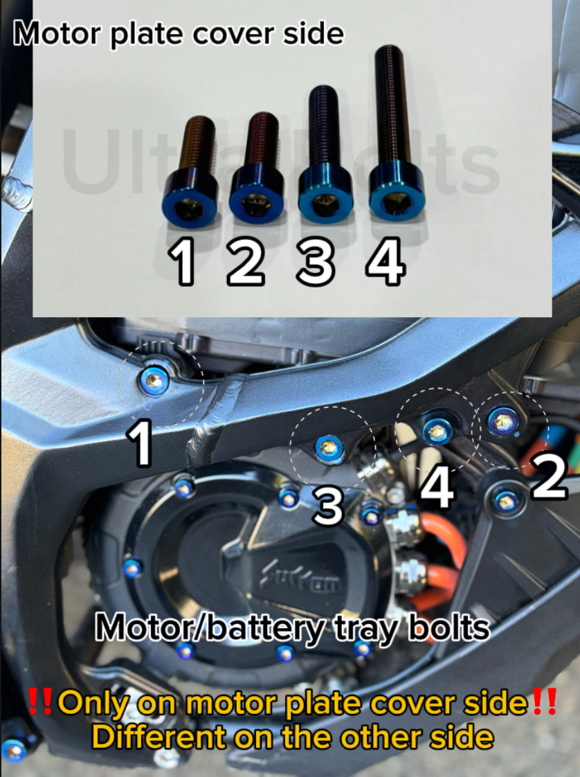 Surron ultra bee motor/battery tray bolts