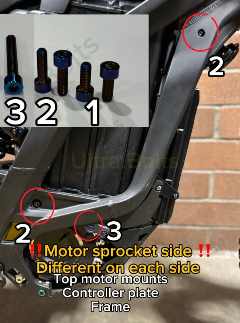 Surron lbx motor/frame/controller plate bolts
